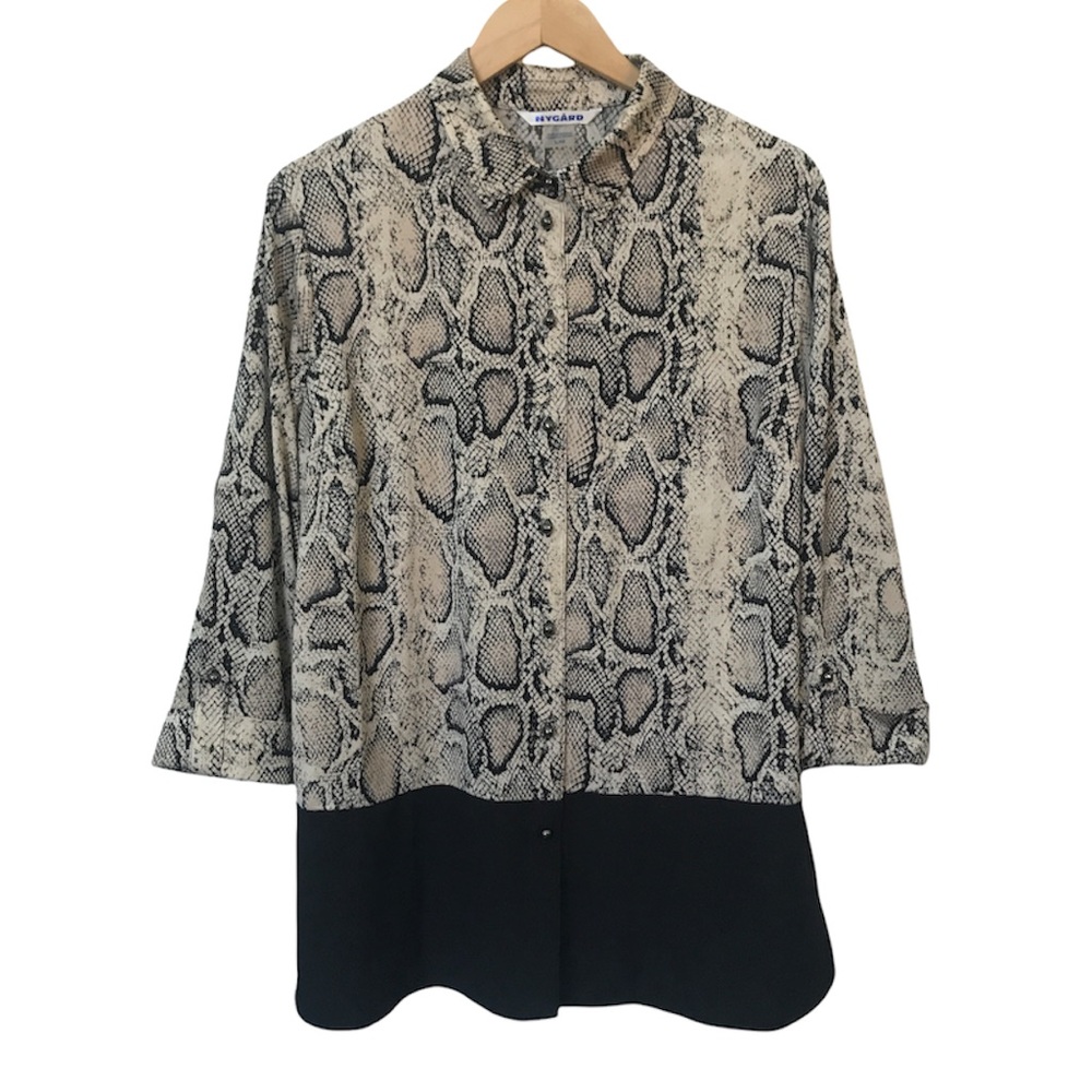 Bianca Nygard Reptile Snakeskin Animal Print Tunic Top Size Large